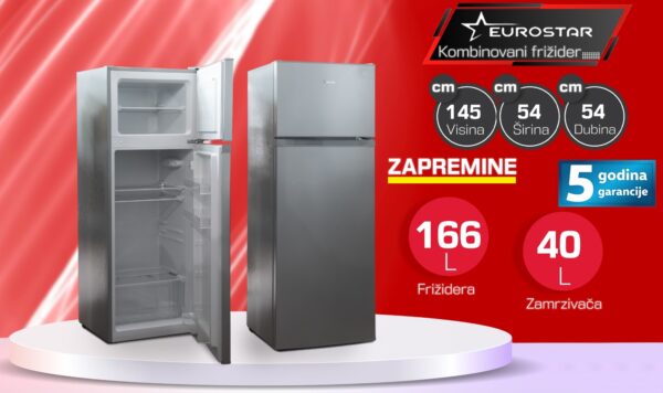 Frižider kombinovani Eurostar, 5 godina garancija