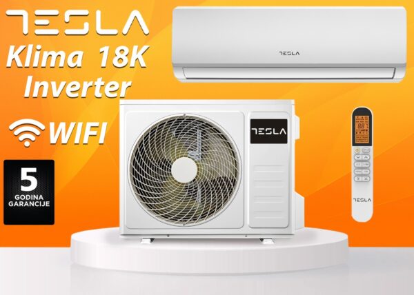Klima uređaj inverter 18-ka Tesla, sa WiFi, 5 godina garancija