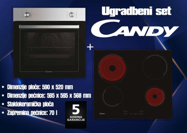 Pećnica+ploča Candy, 5 godina garancija