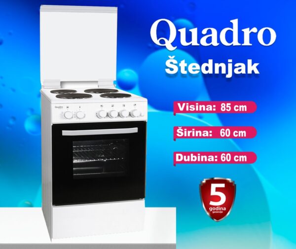 Štednjak električni Quadro, 5 godina garancija