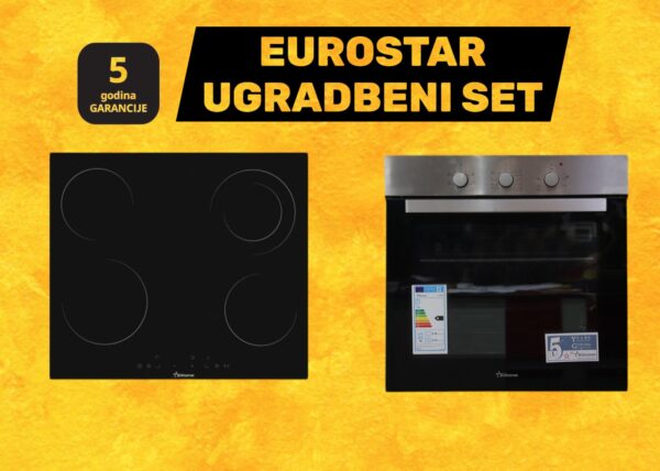 Ugradbeni set pećnica+ploča Eurostar, 5 godina garancija