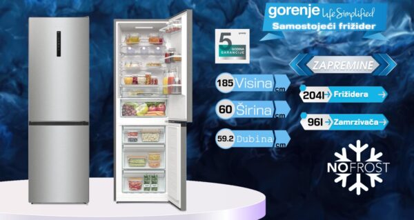 FRIZIDER GORENJE NRK 6192 AXL4, KOMBINOVANI, NO FROST, 5 GODINA GARANCIJA, 736066