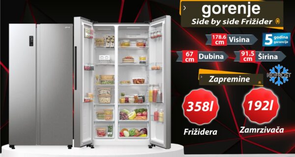 FRIZIDER SIDE BY SIDE GORENJE NRR 9185 EAXL, 5 GODINA GARANCIJA, 742166