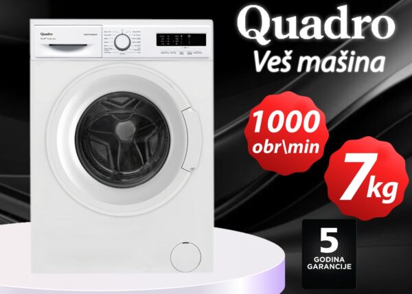 Veš mašina Quadro 7kg 1000 obrtaja, 5 godina garancija