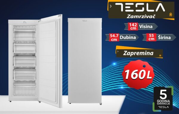 Zamrzivač ladičar Tesla 160l, 5 godina garancija